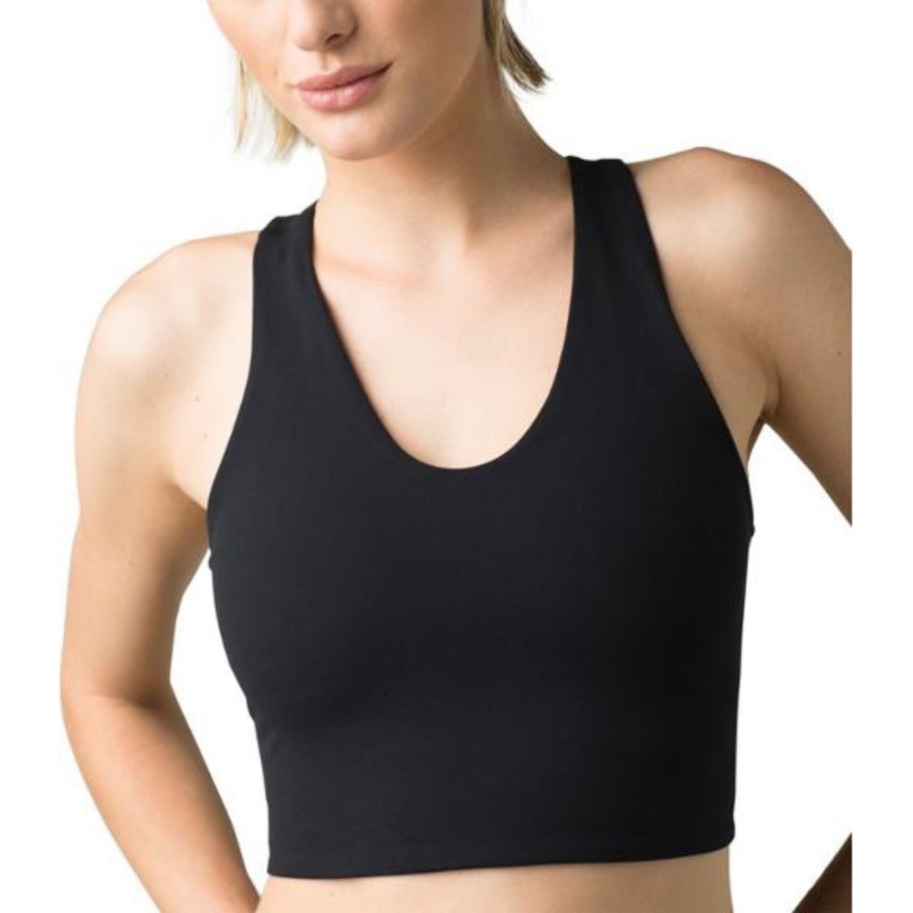 🌱Prana Momento Reversible Crop Top, Black/Grey